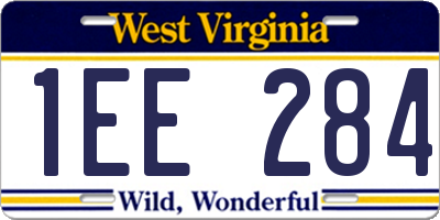 WV license plate 1EE284