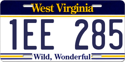 WV license plate 1EE285