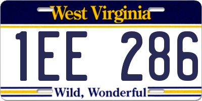 WV license plate 1EE286
