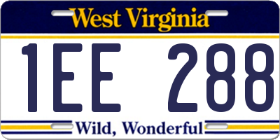 WV license plate 1EE288