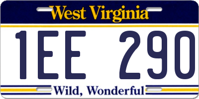 WV license plate 1EE290