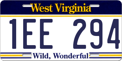 WV license plate 1EE294