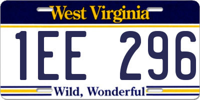 WV license plate 1EE296