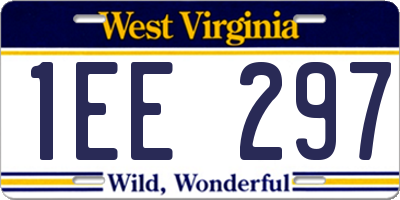 WV license plate 1EE297