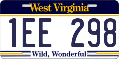 WV license plate 1EE298