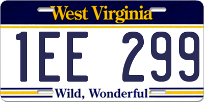 WV license plate 1EE299