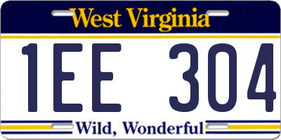 WV license plate 1EE304