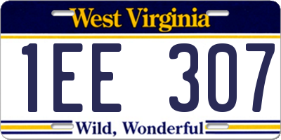 WV license plate 1EE307