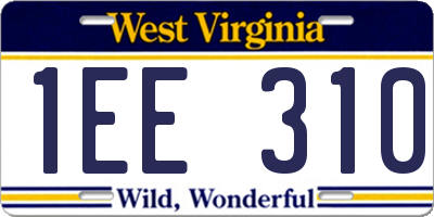 WV license plate 1EE310