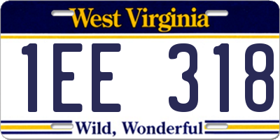 WV license plate 1EE318