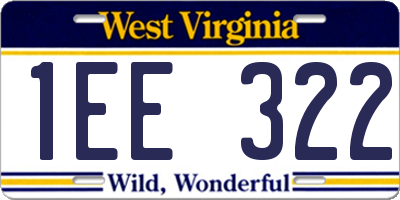 WV license plate 1EE322
