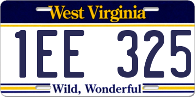 WV license plate 1EE325