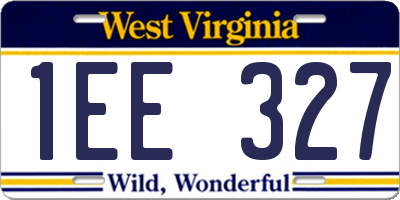 WV license plate 1EE327