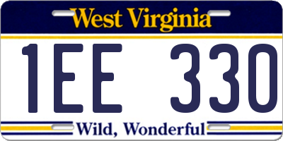 WV license plate 1EE330