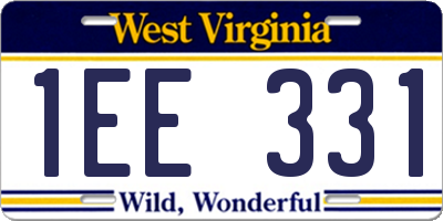 WV license plate 1EE331