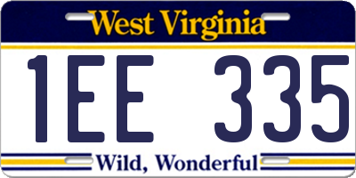 WV license plate 1EE335