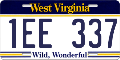 WV license plate 1EE337