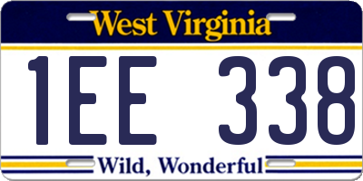 WV license plate 1EE338