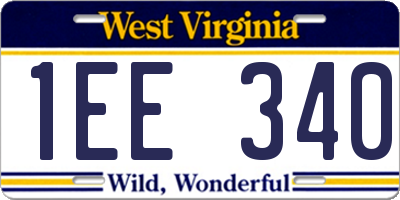 WV license plate 1EE340