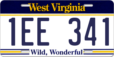 WV license plate 1EE341