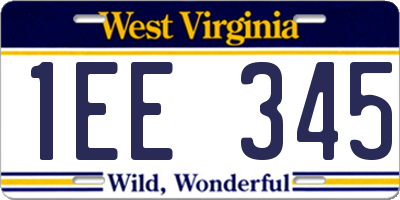 WV license plate 1EE345