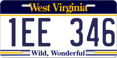 WV license plate 1EE346