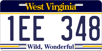 WV license plate 1EE348