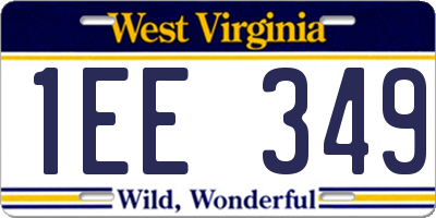 WV license plate 1EE349