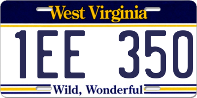 WV license plate 1EE350