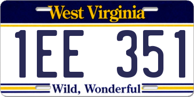 WV license plate 1EE351