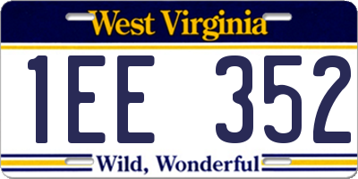 WV license plate 1EE352