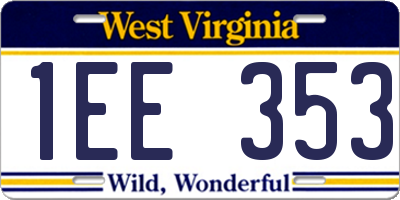 WV license plate 1EE353