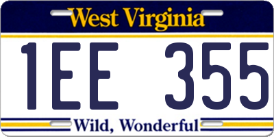 WV license plate 1EE355