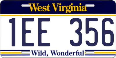 WV license plate 1EE356