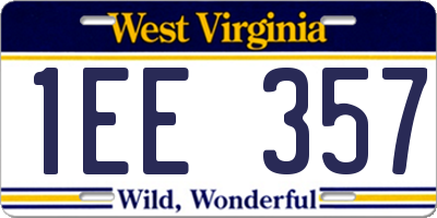 WV license plate 1EE357