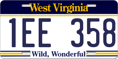 WV license plate 1EE358