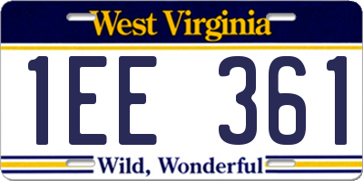 WV license plate 1EE361