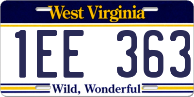 WV license plate 1EE363