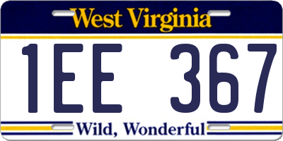 WV license plate 1EE367