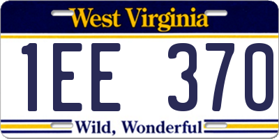 WV license plate 1EE370
