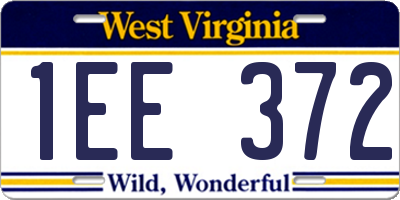 WV license plate 1EE372