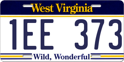 WV license plate 1EE373