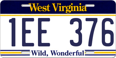 WV license plate 1EE376