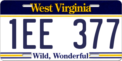 WV license plate 1EE377