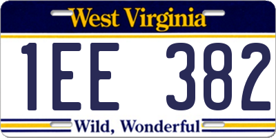 WV license plate 1EE382