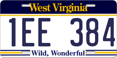 WV license plate 1EE384