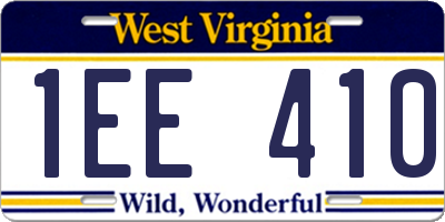 WV license plate 1EE410