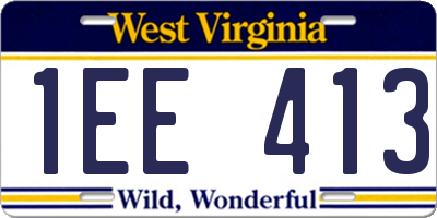 WV license plate 1EE413