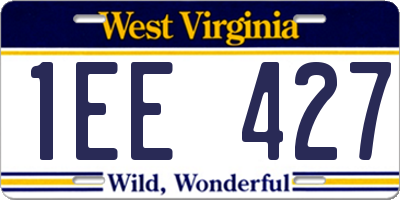 WV license plate 1EE427