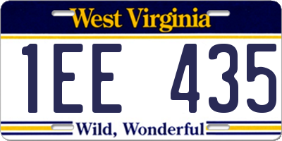 WV license plate 1EE435